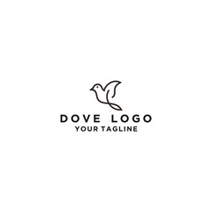 Creative dove line logo design template