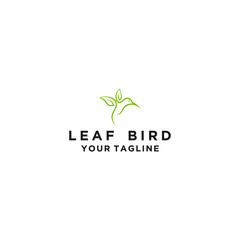 leaf bird logo design template illustration