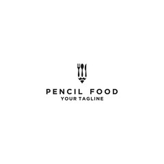 Obraz premium pencil creative food logo design icon illustration