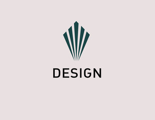 Minimalistic abstract logo icon pattern of lines in geometric shape design for your company