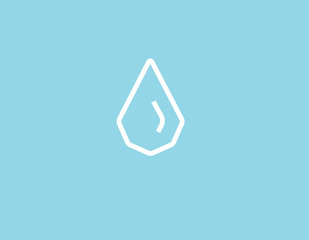 Abstract creative linear geometric logo drop of water for your company