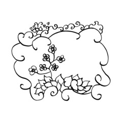 Obraz premium flower cartoon hand drawn on white background