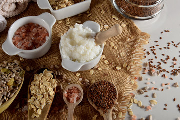 shea butter mixed with argan oil and several different ingredients for making homemade cosmetics