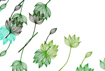 Light Green, Yellow vector doodle background.