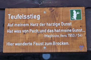 Teufelsstieg Wanderhinweis