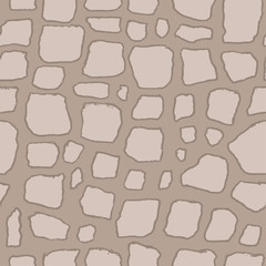 Stones handdrawn seamless brown pattern. Vector illustration.