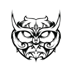 Owl illustration. Bird head. Vector owl. Owl logo.