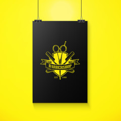 Barbershop logo with a ribbon