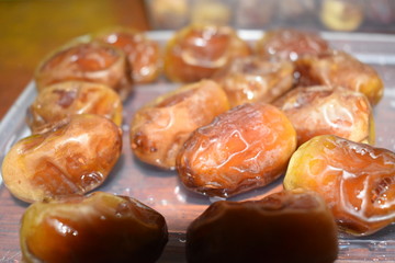 closeup view of fresh dates.