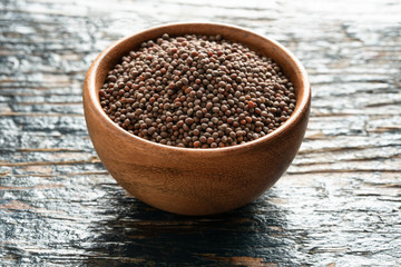 Brown Mustard Seeds in a Bowl