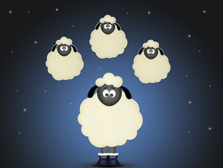 illustration of count the sheep to sleep
