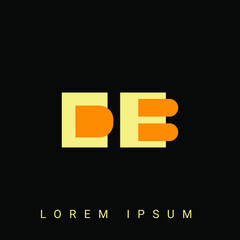 Modern creative shaped DB, BD, D, B logo. Initial Logo Designs Templete with Black Background. Vector Illustration