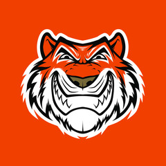 Tiger mascot. Sport logo tiger head.