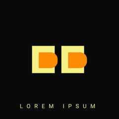 Modern creative shaped DD, DD, D, D logo. Initial Logo Designs Templete with Black Background. Vector Illustration