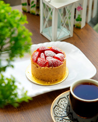 strawberry pie on the table