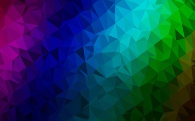 Dark Multicolor, Rainbow vector polygonal pattern. Triangular geometric sample with gradient.  Template for a cell phone background.