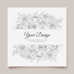 Beautiful floral and leaves wedding card template