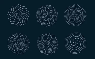 Zelfklevend Fotobehang Mathematical morphology - visualization of phyllotaxis spiral types - code of nature - vector concept of mathematical function  © kseniyaomega