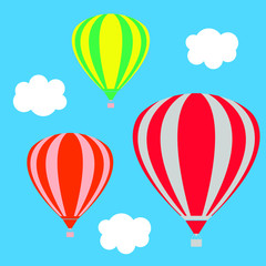 hot air balloon in sky vector illustration