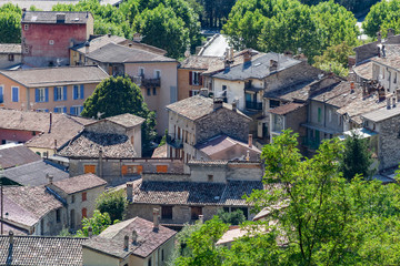 Fototapeta na wymiar Top view of the historic center of Annot, France