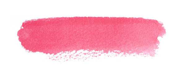 Abstract pink watercolor spot isolated on white background. Colorful aquarelle splash on paper, liquid splatter of paint