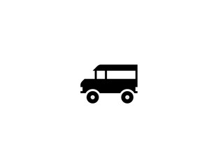 Fototapeta na wymiar Minibus vector flat icon. Isolated Van vehicle emoji illustration