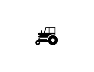 Tractor vector flat icon. Isolated agriculture machine vehicle, tractor car emoji illustration