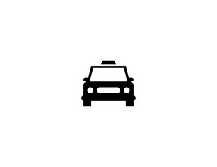 Taxi car vector flat icon. Isolated oncoming taxi cab emoji illustration