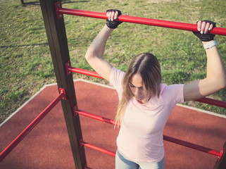 Obraz premium Woman Exercising in the Park