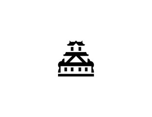 Japanese castle vector flat icon. Isolated castle building emoji illustration