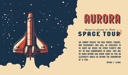 Space discovery colorful horizontal poster
