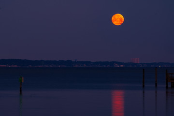 Full Moon Setting Over Choctawatchee Bay