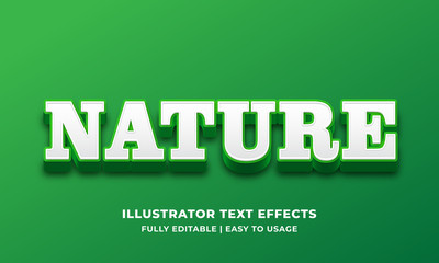 Fototapeta premium Nature Bold White Green 3d Text Effect