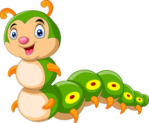 Cute cartoon caterpillar a smile