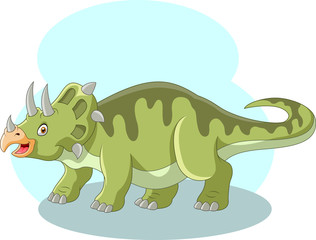 Cute cartoon triceratops  is screaming