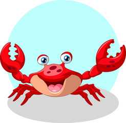 Cute funny crab cartoon smile