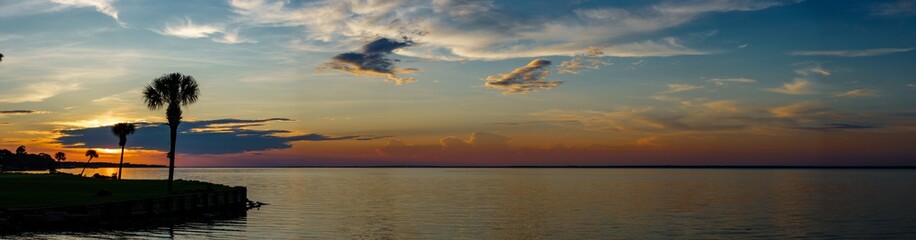 Sunset over Choctawhatchee Bay, Village of Baytowne Wharf, Sandestin, Florida

