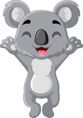 Fototapeta premium cartoon funny koala a standing