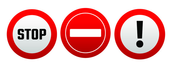Red stop sign. Vector icon