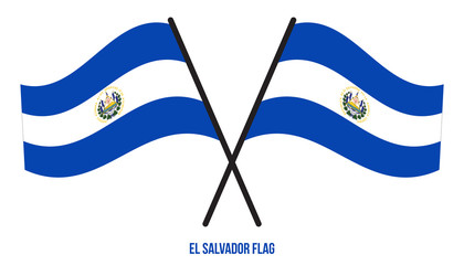 El Salvador Flag Waving Vector Illustration on White Background. El Salvador National Flag