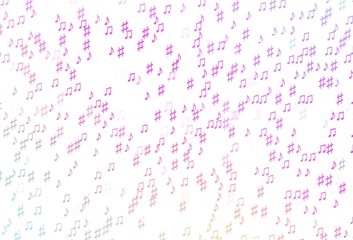 Light Pink vector backdrop with music notes.