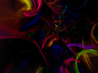 abstract chaotic fractal background 3D rendering illustration