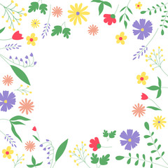 floral round frame for text or photo