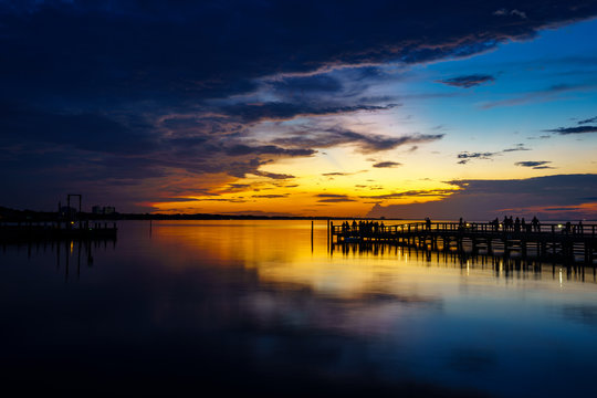 Sunset over Choctawhatchee Bay, Village of Baytowne Wharf, Sandestin, Florida