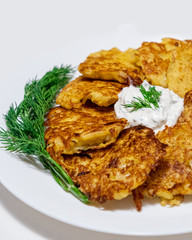 Potato pancakes on the plate
