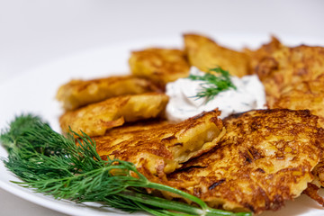 Potato pancakes on the plate
