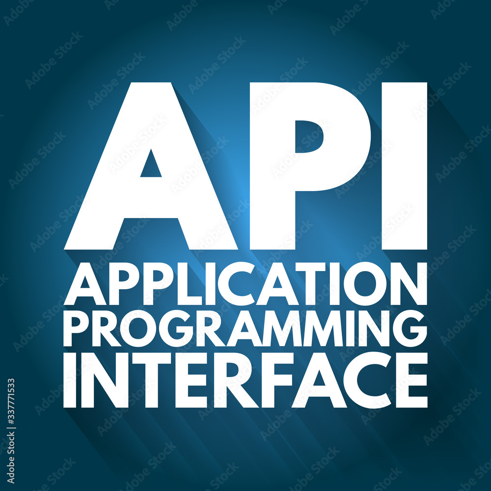 Poster api - application programming interface acronym, technology concept background