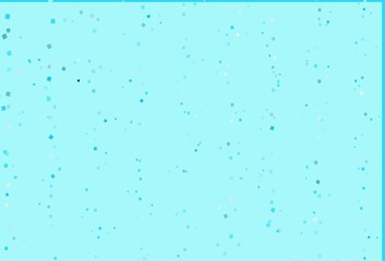 Light BLUE vector template with crystals, circles, squares.