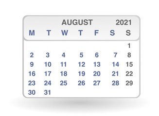 Design calendar 2021 year in trendy colorful style. Stationery planner template. Vector illustration. Week starts on Monday. Set of 12 months.
