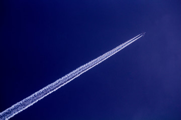 airplane in blue sky